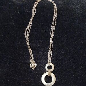 Lia Sophia Silver Circle Pendant Necklace